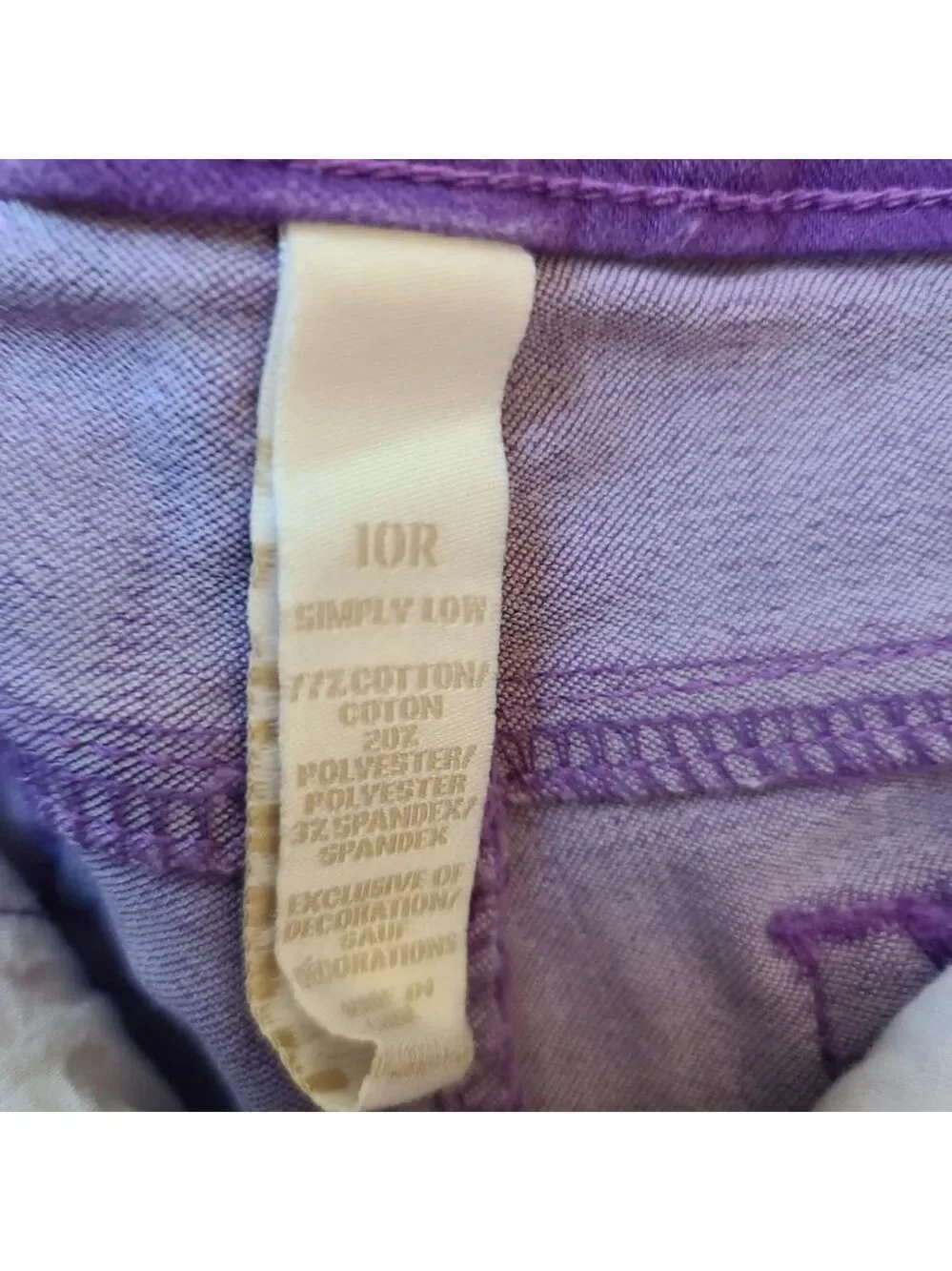 Justice Purple Girls Jeans 10R Ankle Zipper